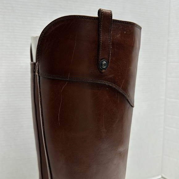 Fye Melissa Tab Tall Boots Boot Leather Riding Equestrian Redwood Brown Size 7 - Picture 4 of 9